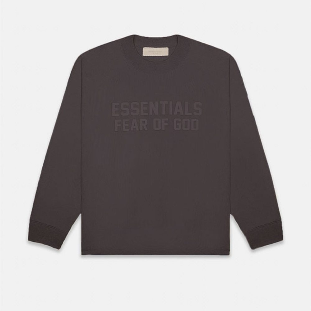 Fear of God Essentials Off Black Relaxed Crew Neck Sweatshirt